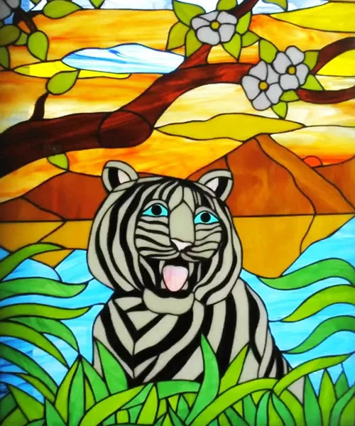 Stained Glass Window Film Frosted Glass Sticker Forest Customized Privacy Static Cling,Print Sticker,Bear,Office Home Decor