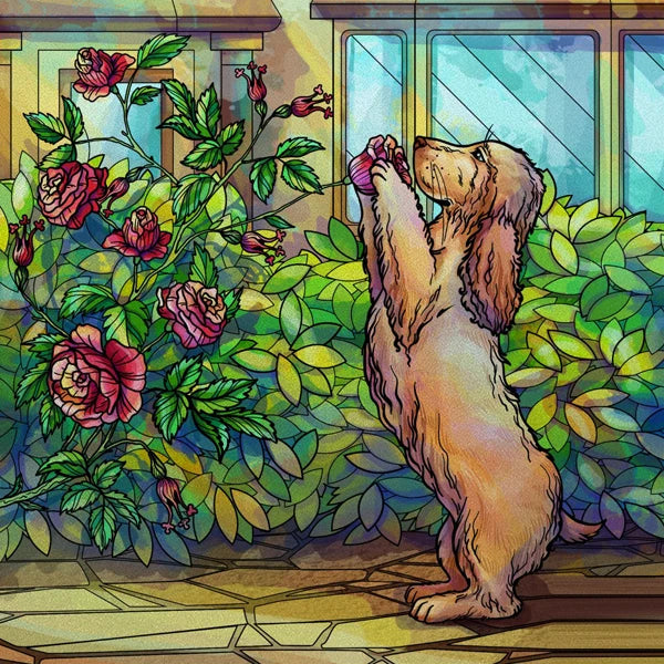 Custom Size Stained Glass Window Film Opaque Frosted Privacy Protection Removable Static Cling Home-Decor Animal Window Covering