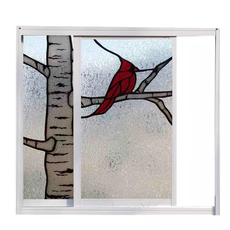 Window Film Stained Glass Films Frosted Static Cling Light-transparent Privacy Glass Sticker Home Decor 3D Material,Tree Bird