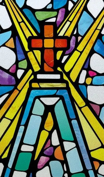 Window Film Frosted Stained Glass Films Customized, Frosted Stained Window Sticker Chuch Style Jesus/Christ Painting