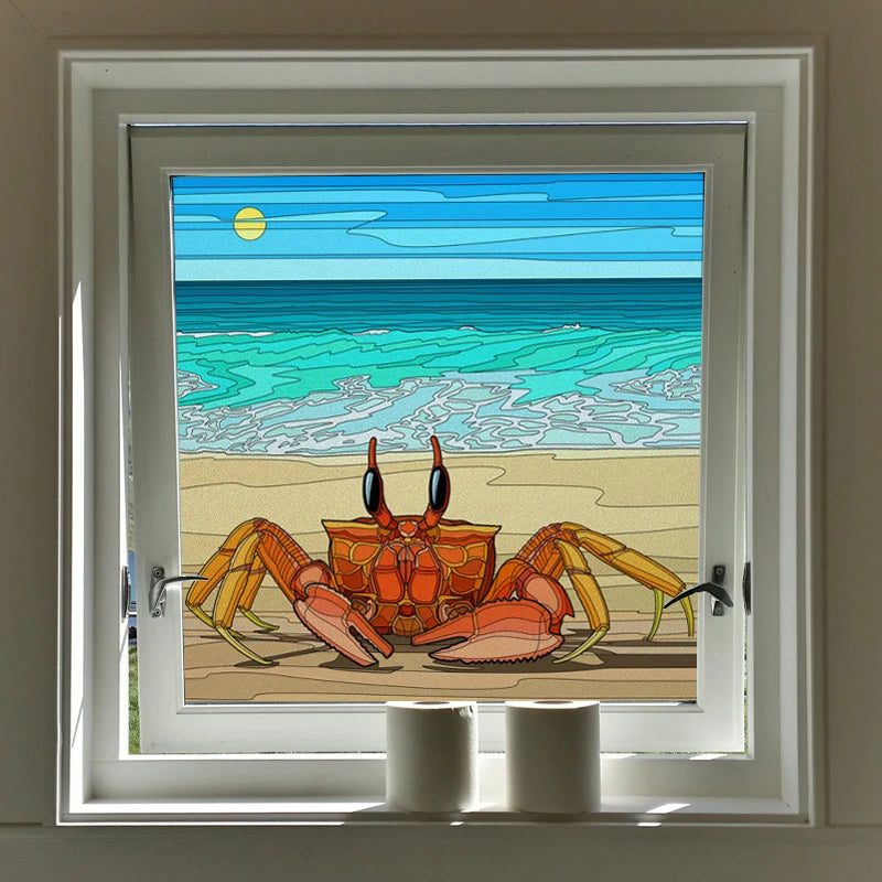 Custom Size Stained Glass Window Film Opaque Frosted Privacy Protection Removable Static Cling Home-Decor Animal Window Covering