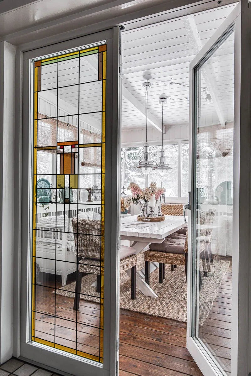 Stained Glass Window Film Transparent/Frosted Glass Sticker Static Cling Prairie Scottish for thin long Glass Door Anticollision