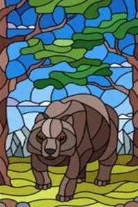 Window Film Stained Glass Stickers Static Cling,Frosted Privacy Custom size,Print Cat,Tiger,Deer,Bear For Window Door Home Dec