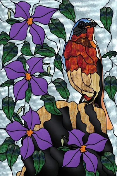 Window Film Stained Glass Stickers,Custom size Static Cling,Frosted Privacy Print Bird,Peacock,Heron,Owl,For Window Home Decor