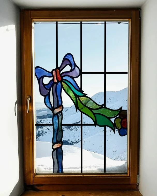 Frosted Stained Glass  Film, 3D Matte,Grid, Transparent,Static Cling,Privacy, Door Sticker,Customized for Office, Home Decor