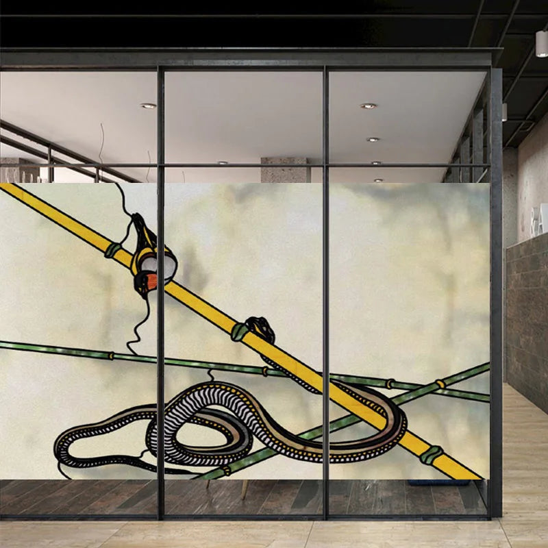 Custom Size Stained Glass Window Film, Transom Frosted Glass Sticker, Kitchen Room Door, Bathroom, Home Decor