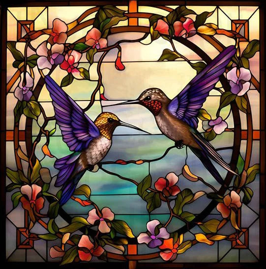 Custom size Window Film Stained Glass Films Frosted Privacy Static Cling Retro Bird Peacock Sticker Bathroom Skylight Decor