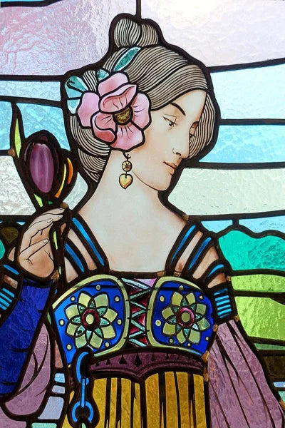 Custom Size Stained Glass Window Film, Church Sticker, Girl Angel Painting, Kitchen, Bathroom, Bedroom, Door, Home Decor