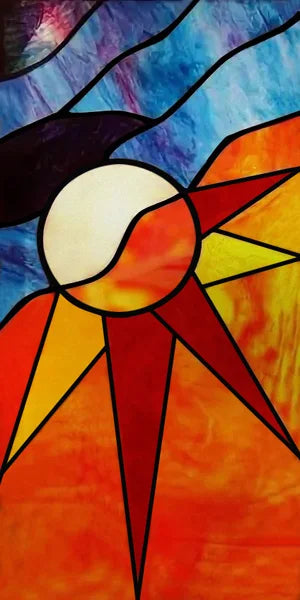 Custom Size Window Film, Stained Glass Stickers, Static Cling, Frosted Privacy Print, Sun,Sailboat,for Window Door, Home Decor