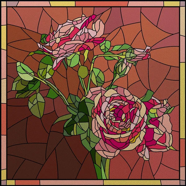 Custom Size Stained Glass Film,3D Frosted Static Cling Window Films,Decor Foil Stickers, Window Treatment for Square Glass Door