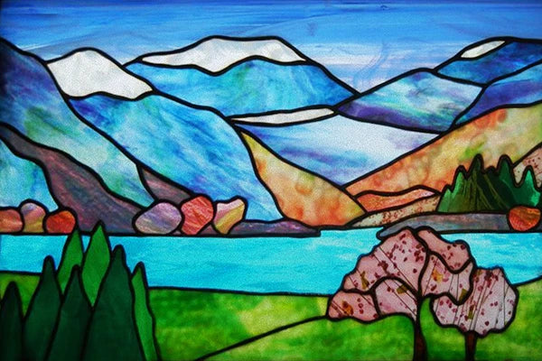 Window Film Stained Glass Stickers,Custom size Static Cling Frosted,Flower Bird Tree Print For Transom Window Glass Home Decor