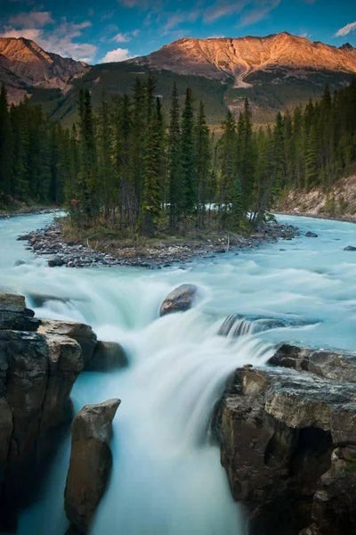 Frosted Stained Glass Window Film, Customized,Scenery,Tree,Waterfall,Static Cling Sticker,Home Decor