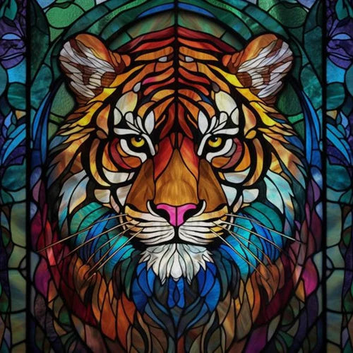 Custom size Window Film Stained Glass Films Frosted Privacy Static Cling Retro Dog Tiger Cat Sticker Bathroom Skylight Decor