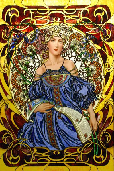 Custom Size Stained Glass Window Film, Church Sticker, Girl Angel Painting, Kitchen, Bathroom, Bedroom, Door, Home Decor