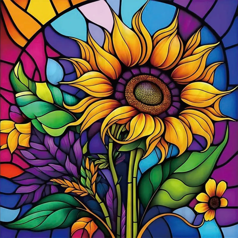 Custom size Window Film Stained Glass Films Frosted Privacy Static Cling Sunflower Sticker Bathroom Skylight Decor