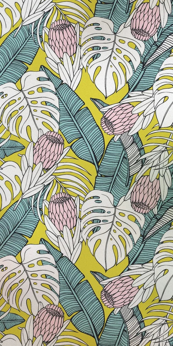 Stained Glass Film, Opaque Sticker,Frosted Static Cing ,Tropical Leaves, Seamless Pattern,Home Decor, Privacy, Custom Size