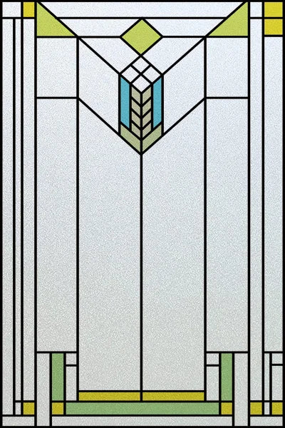 Custom Size Stained Glass Window Film Frosted Privacy Static Cling Retro Prairie Style Stickers Shower Bathroom Office Home Deco