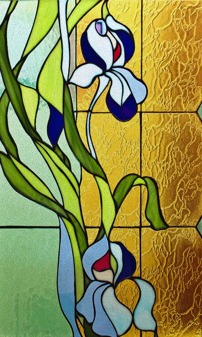 Custom size Glass Films,Stained Glass Stickers Static Cling,Frosted Privacy Print Dragonfly Butterfly for Window Door Home Decor