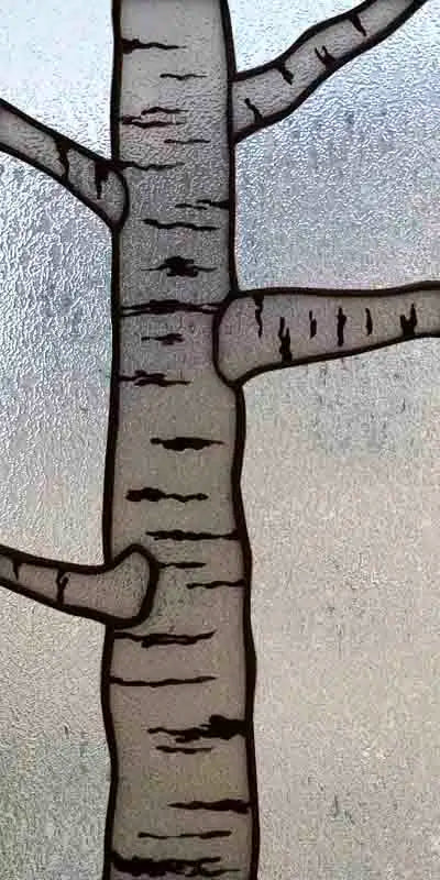 Window Film Stained Glass Films Frosted Static Cling Light-transparent Privacy Glass Sticker Home Decor 3D Material,Tree Bird