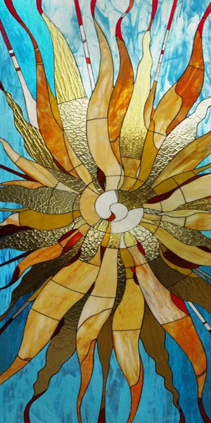 Custom Size Window Film, Stained Glass Stickers, Static Cling, Frosted Privacy Print, Sun,Sailboat,for Window Door, Home Decor