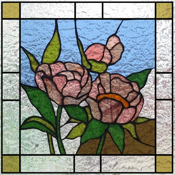 Custom size 3D Matte Window Film Stained Glass Decorative Uv Window Sticker Privacy Frosted Static Cling for Glass Garden Flower