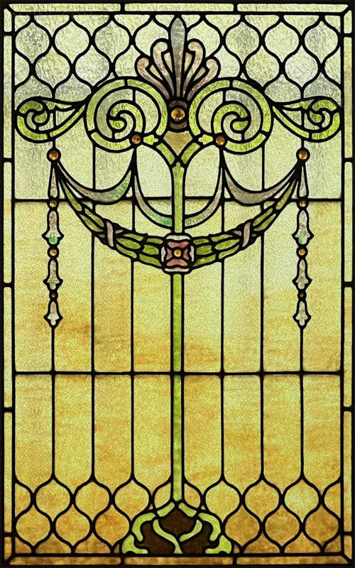 Custom Size Window Film Stained Glass Films Static Cling Frosted Retro Prairie Style Shower Kitchen Balcony Office Home Decor