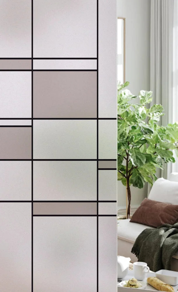 Custom Size Stained Glass Window Film, Frosted Privacy, Static Cling, Retro Country, Door Sticker, Bathroom, Office, Home Decor