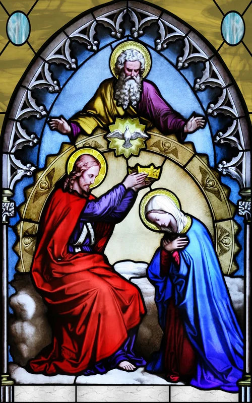 Custom Frosted Stained Glass Window Film, Static Cling ,Church Jesus Christ Blessed Mary Stickers, Window Treatment, Home Decor