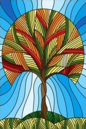 Frosted Stained Glass Window Film, Customized Tiffany Trees, Static Cling Sticker,Bathroom Door, Kitchen, Office, Home Decor