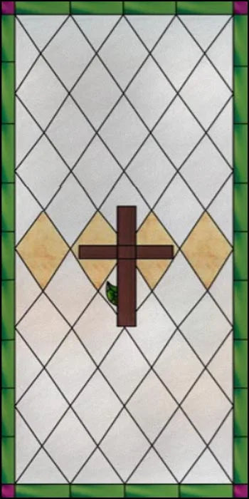 Frosted Stained Glass Window Film, Customized Privacy, Static Cling,Church Style, Door Sticker, Office, Bathroom Home Decor