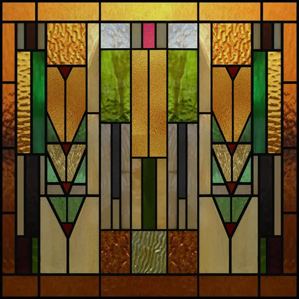 Custom Size Window Film, Stained Glass, Decorative Window Sticker, Privacy Frosted Static Cling, Decal for Glass Door, Office