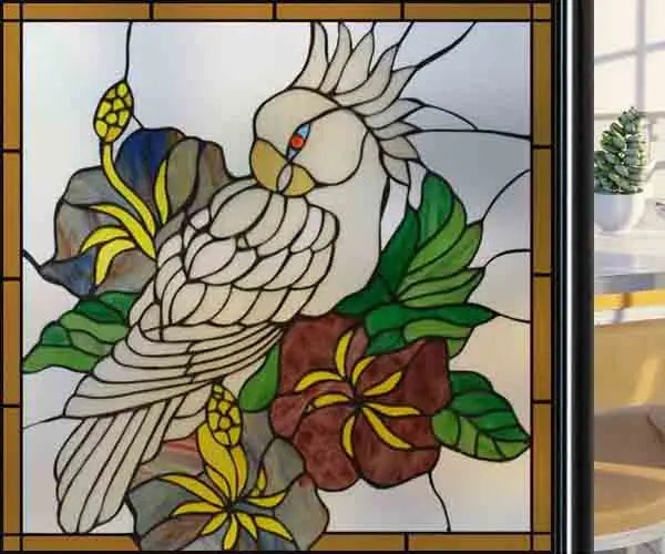 Window Film Frosted Stained Glass Films,Static Cling,Privacy Films,Bird Cock,Door Sticker Kitchen Bathroom Home Decor Customized