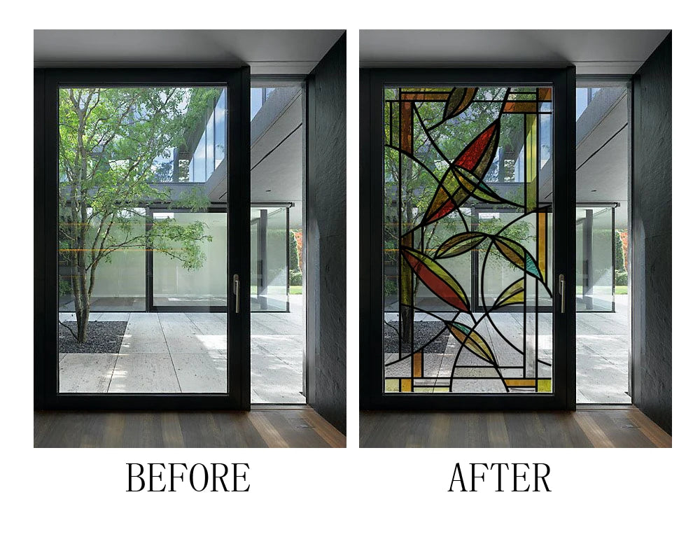 Window Films Stained Glass Films Static Cling Frosted Opaque Church Home Decor Door Sticker Window Treatment Privacy Custom Size