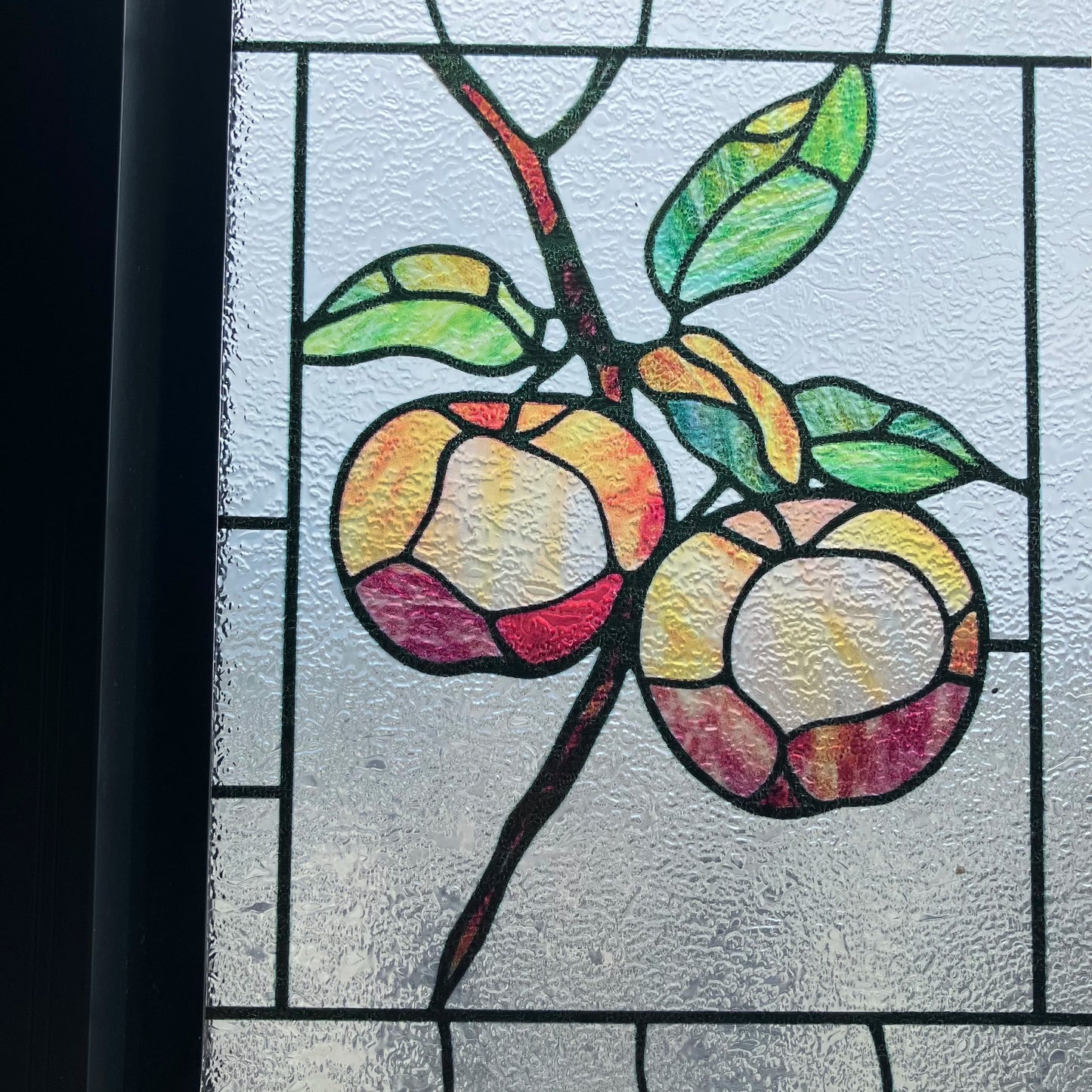 Custom Size 3D Matte Window Film, Stained Glass, Decorative UV Window Sticker, Privacy Frosted Static Cling Fruit, Home Decal