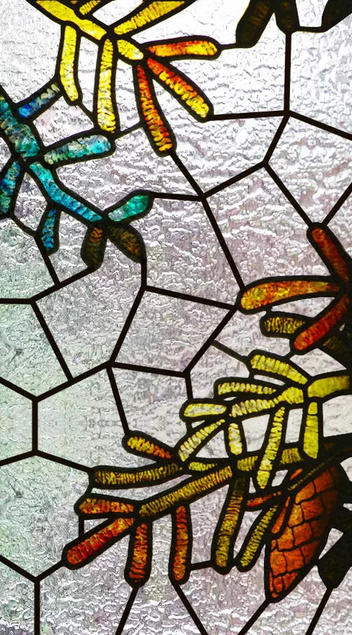 Custom Size 3D Matte Window Film, Stained Glass, Decorative UV Sticker, Privacy Frosted Static Cling Decal for Glass Door, Tree