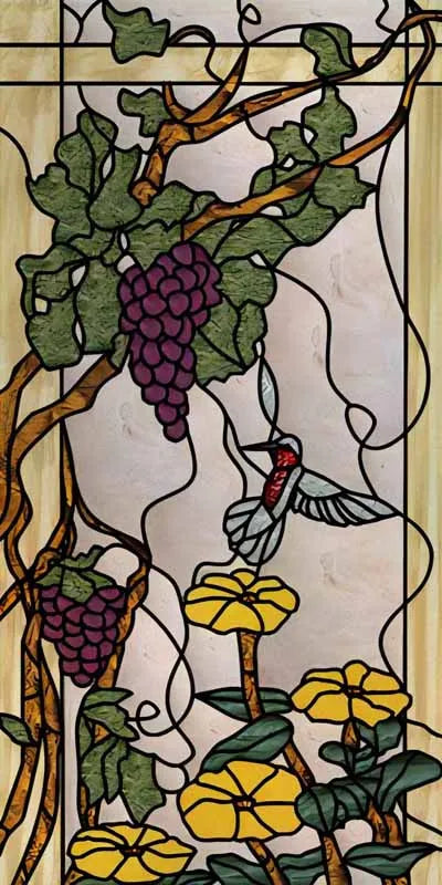 Custom Size Stained Glass Window Film Frosted Privacy Static Cling Retro Prairie Style Stickers Shower Kitchen Home Decor Flower