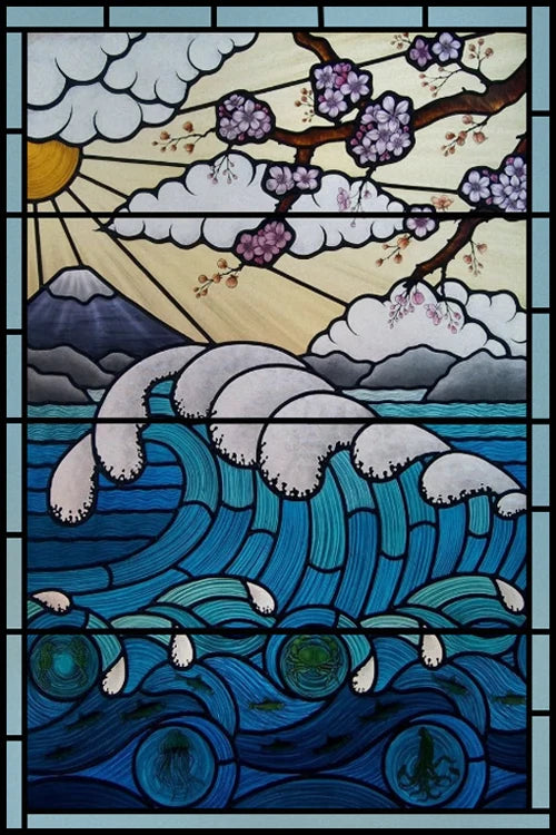 Custom Size Window Stained Glass Films,Fish,Sea World Stickers For Bathroom Bedroom Door Office Home Decor