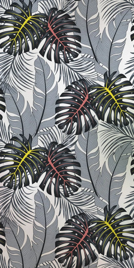 Stained Glass Film, Opaque Sticker,Frosted Static Cing ,Tropical Leaves, Seamless Pattern,Home Decor, Privacy, Custom Size