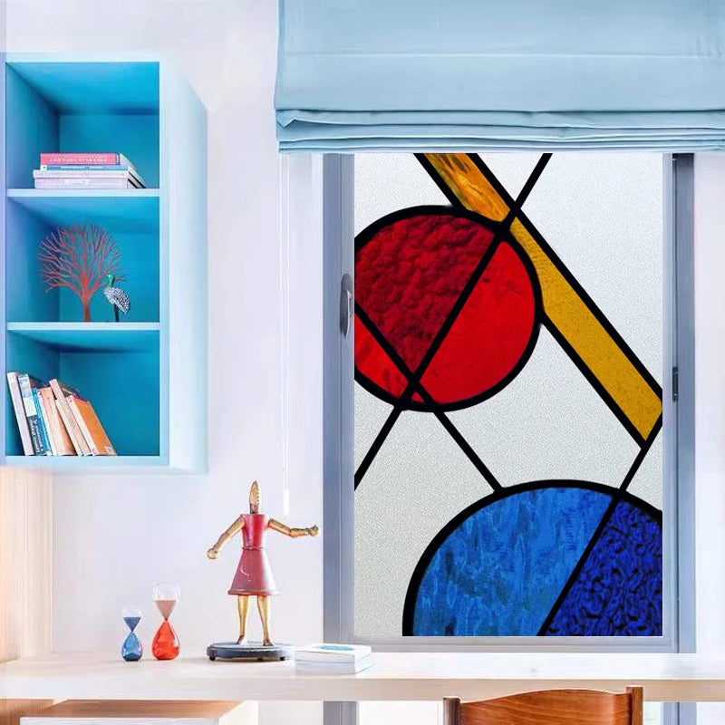 Window Film Frosted Stained Glass Films,Customized Privacy Static Cling,Flower Sun Fruit Fish Cat,Door Sticker,Office Home Decor
