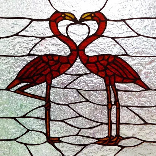 Custom Size 3D Matte Window Film, Stained Glass Decor, Window Sticker, Privacy Frosted Static Cling,Hom Decal, Animal Cat, Bird