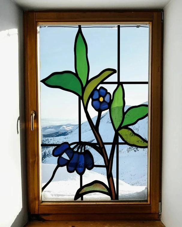 Frosted Stained Glass  Film, 3D Matte,Grid, Transparent,Static Cling,Privacy, Door Sticker,Customized for Office, Home Decor