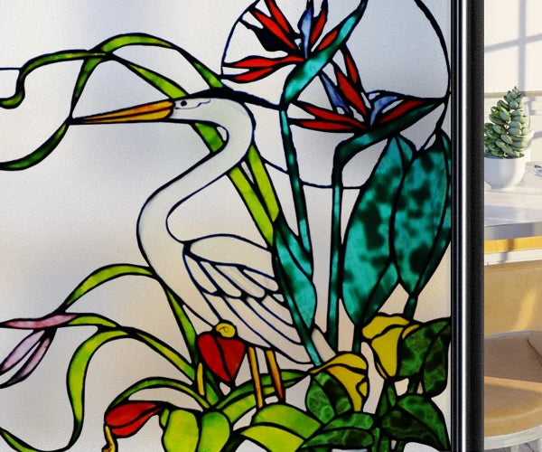 Window Film Frosted Stained Glass Films,Static Cling,Privacy Films,Bird Cock,Door Sticker Kitchen Bathroom Home Decor Customized