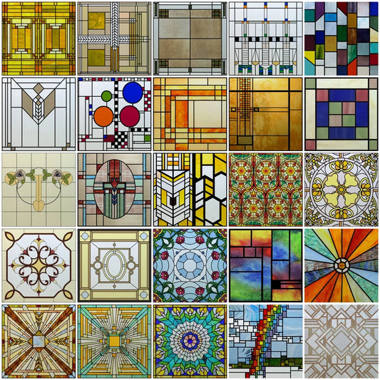 Stained Glass Window Film Frosted Glass Sticker,Custom made to fit any Window Size or Shape, ,Church Static Cling,Home Decor