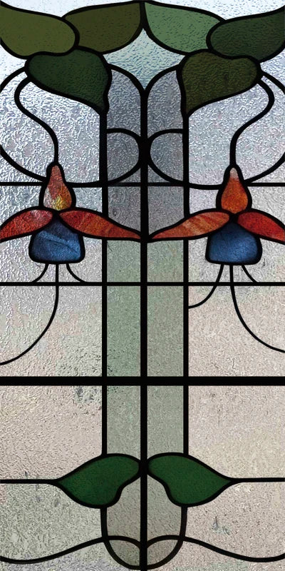 Custom Size Stained Glass Window Film Frosted Privacy Static Cling Retro Prairie Style Stickers Shower Kitchen Home Decor Flower
