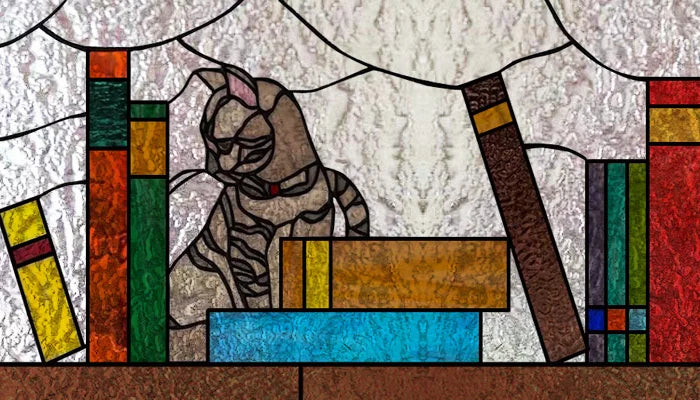 Custom Size 3D Matte Window Film, Stained Glass Decor, UV Window Sticker, Privacy Frosted Static Cling, Book Pattern for Glass