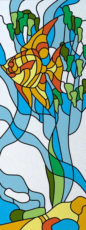 Custom size Stained Glass Films,Flower, Fruit,Tree,Leaf,Bird,Fish Painting Stickers For Bathroom Bedroom Door Office Home Decor