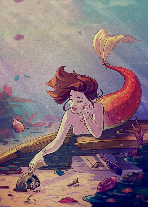 Custom Size Window Stained Glass Films,Mermaid with long hair Picture,Stickers For Bathroom Bedroom Door Office Home Decor