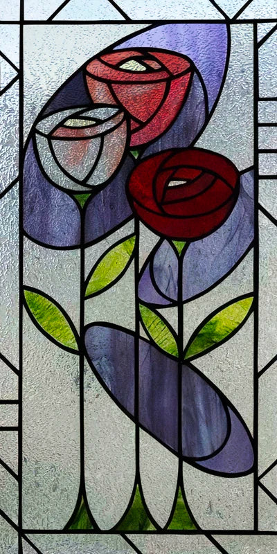 Custom Size Stained Glass Window Film Frosted Privacy Static Cling Retro Prairie Style Stickers Shower Kitchen Home Decor Flower