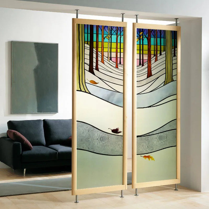 Custom Glass Window Film Static Cling,Stained Glass Films,Window Stickers,Tree Pattern,Frosted For Bathroom Door,Home Decor