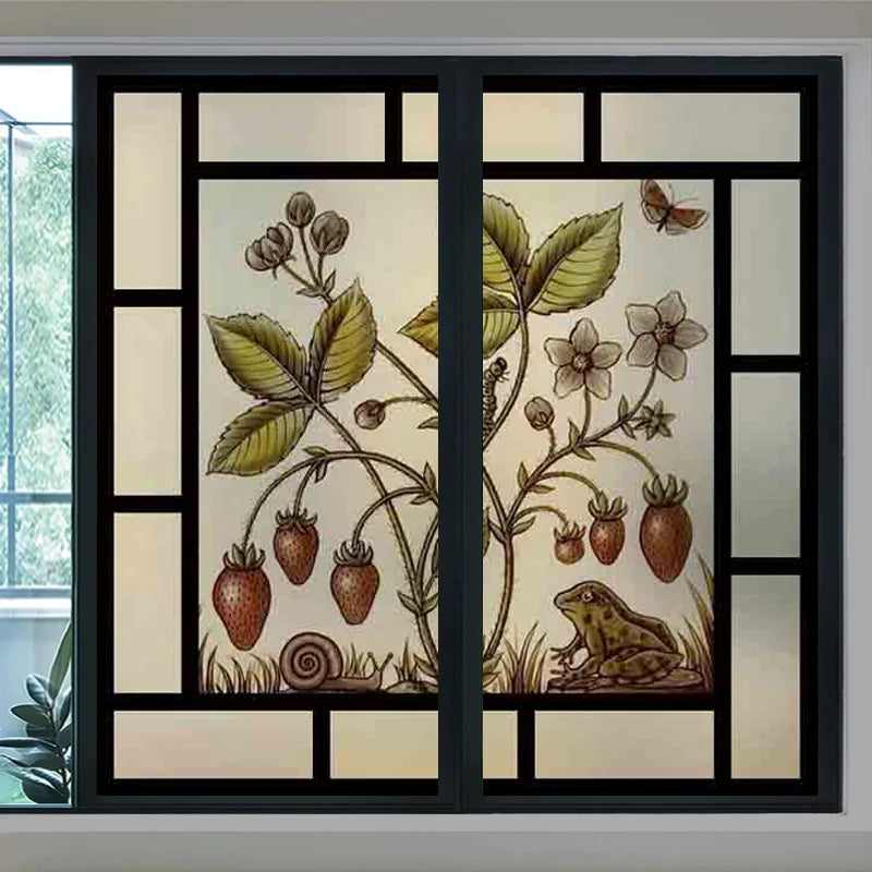 Custom Glass Window Film Static Cling Frosted Retro Glass Films Foil Stickers Waterproof For Bathroom Kitchen Home decor